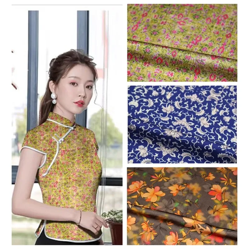 

Soft Digital Printed Rayon Fabric Summer Smooth Breathable By The Meter for Clothes Pajamas Dresses Quilt Skirt DIY Sewing Cloth