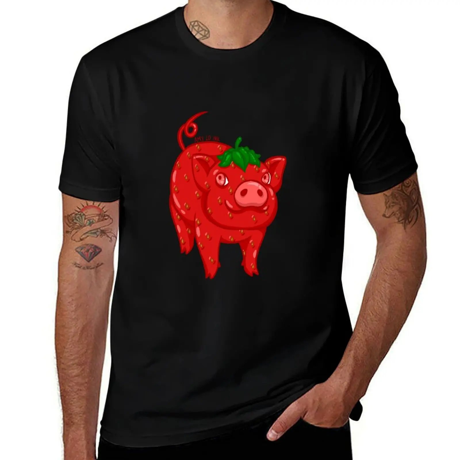 

Strawberry Pig T-Shirt t shirt man luxury man t shirts for men casual T-Shirt