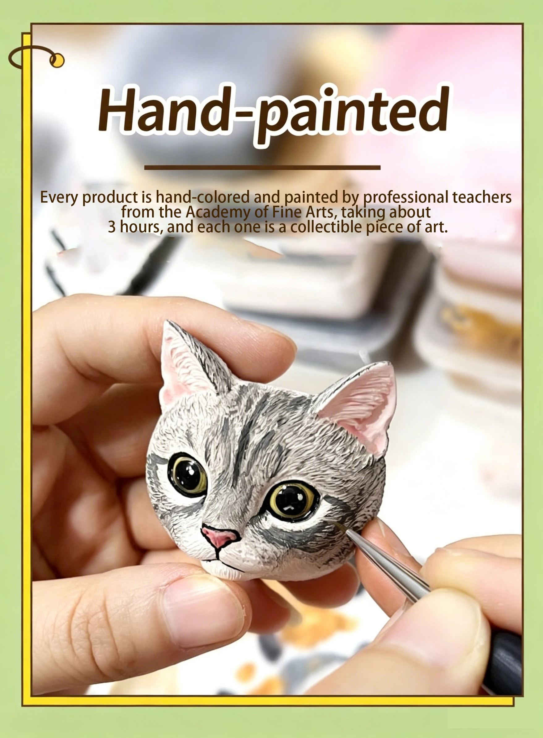 Custom Hand-painted Pet Portrait Fridge Magnet Memorial Gift_voghion.com