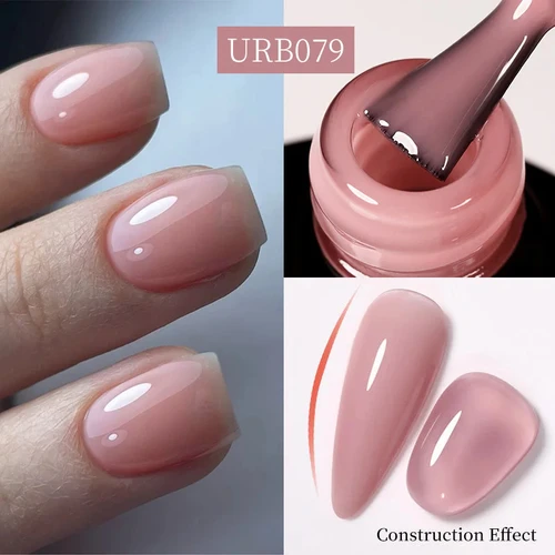 UR SUGAR 7ml Gel Base de goma de cristal desnudo Color Natural Semi permanente Soak off UV LED Gel barniz para decoración de uñas