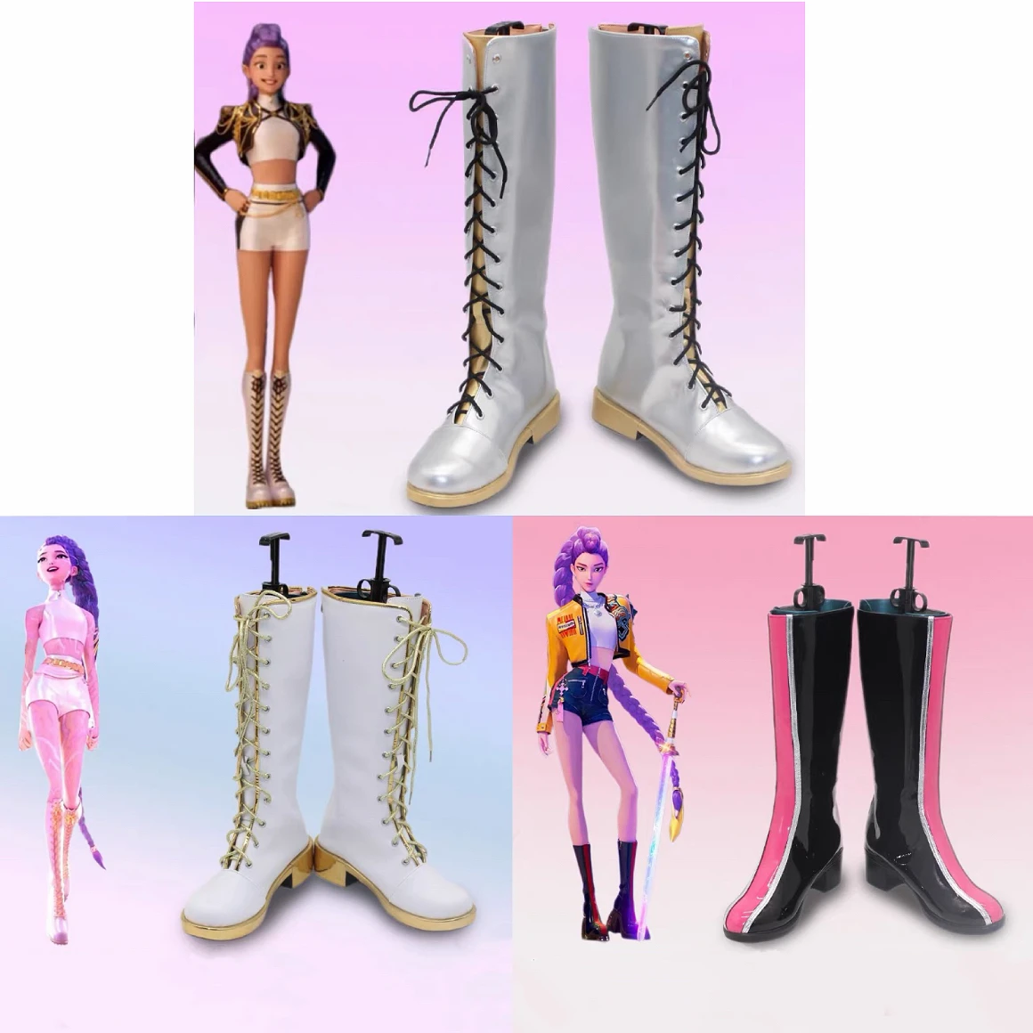 

Rumi Demons Hunter of KPop Сапоги для косплея Обувь для Хэллоуина Карнавал Вечеринка Рождество