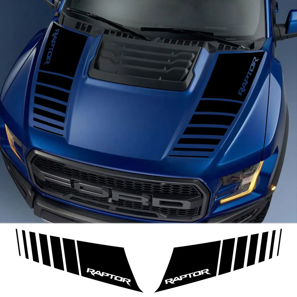 Calcomanías para capó de coche, 2 uds., para Ford Ranger Raptor F150 F-150 2,7 V6 2015-2020, accesorios para camioneta, pegatinas de película de vinilo