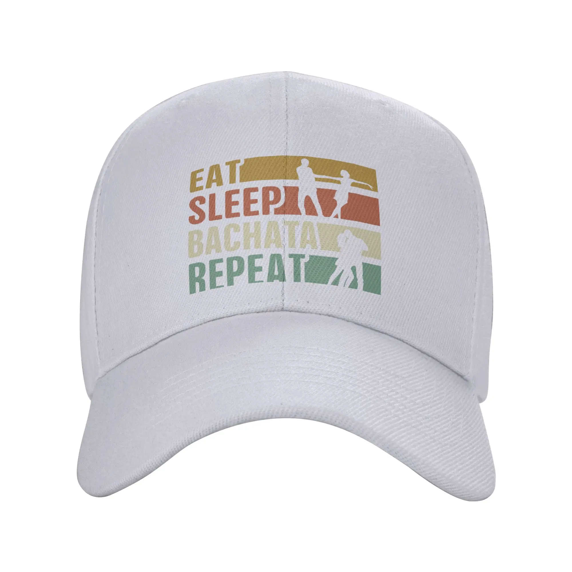 Fashion Eat Sleep Bachata Repeat Curved Brim Baseball Cap Denim Street Hat Sun Caps