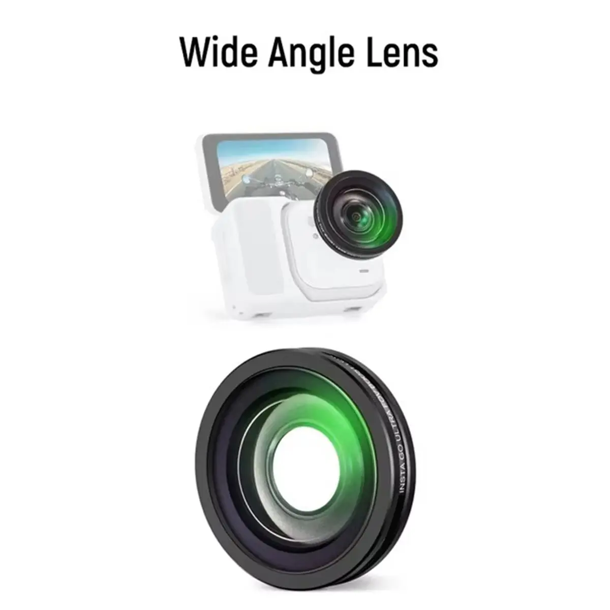2026 New Wide Angle Lens HD Optical Glass Screw on Action Camera Lens Accessories for GO Ultra