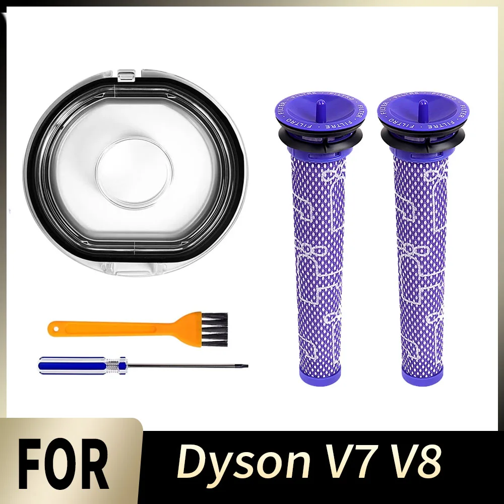 Durable Dustbin Lid Cap For Dyson V7 V8 Vacuum Cleaner Hepa Filter Dust Bucket Cover Dust Box Lid with Sealing Ring Accessories