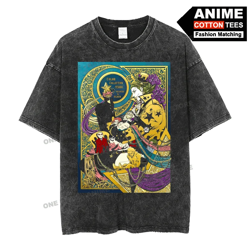 

Anime Peripheral Clothing ONE PIECE Print T Shirt y2k Harajuku Street styl Men Women Short Sleeve Retro Cotton Washed Loose Tees