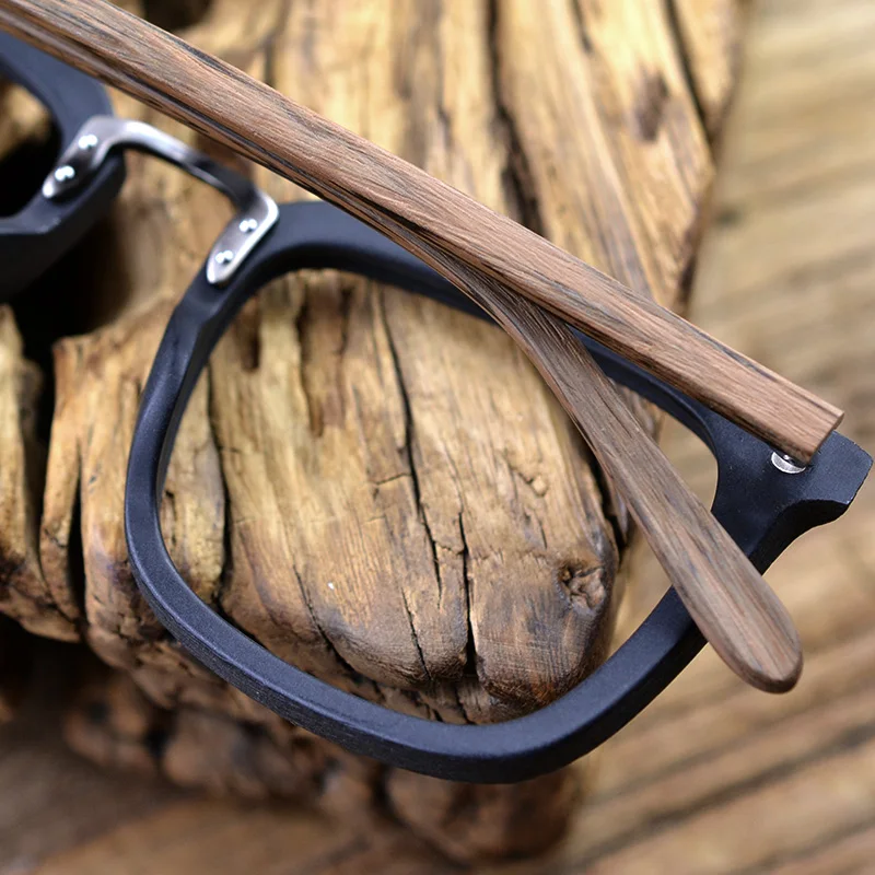 HDCRAFTER Wood Glasses Frames Men Square Myopia Prescription Eyeglasses Frame 2019 Male Wood Full Optical Frame Eyewear