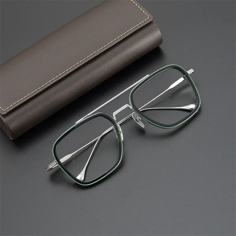 Flight006 Rectangle Titanium Female Frame Glasses for Men and Women Oversized Large Face Widened Eyeglasses Shades