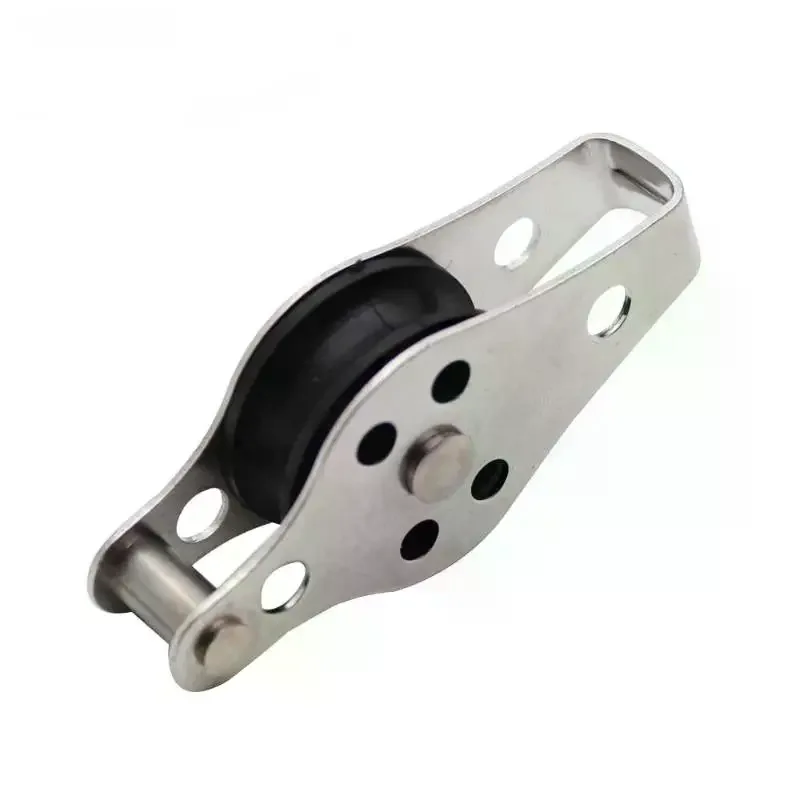 1Pcs 60mm Blocks Rope Pulley 304/316 Stainless Steel 608 Nylon Sheave Single Lashing Eye For 2mm To 8mm