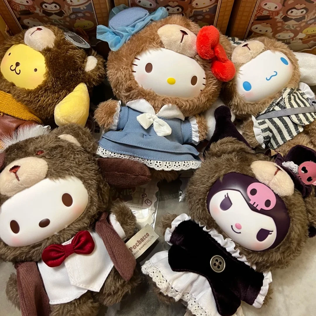 

Новая семья Sanrio, британская серия послеобеденного чая, виниловая глухая коробка, милая кукла, сумка, кулон, орнамент, детская игрушка Куроми, кулон, кукла