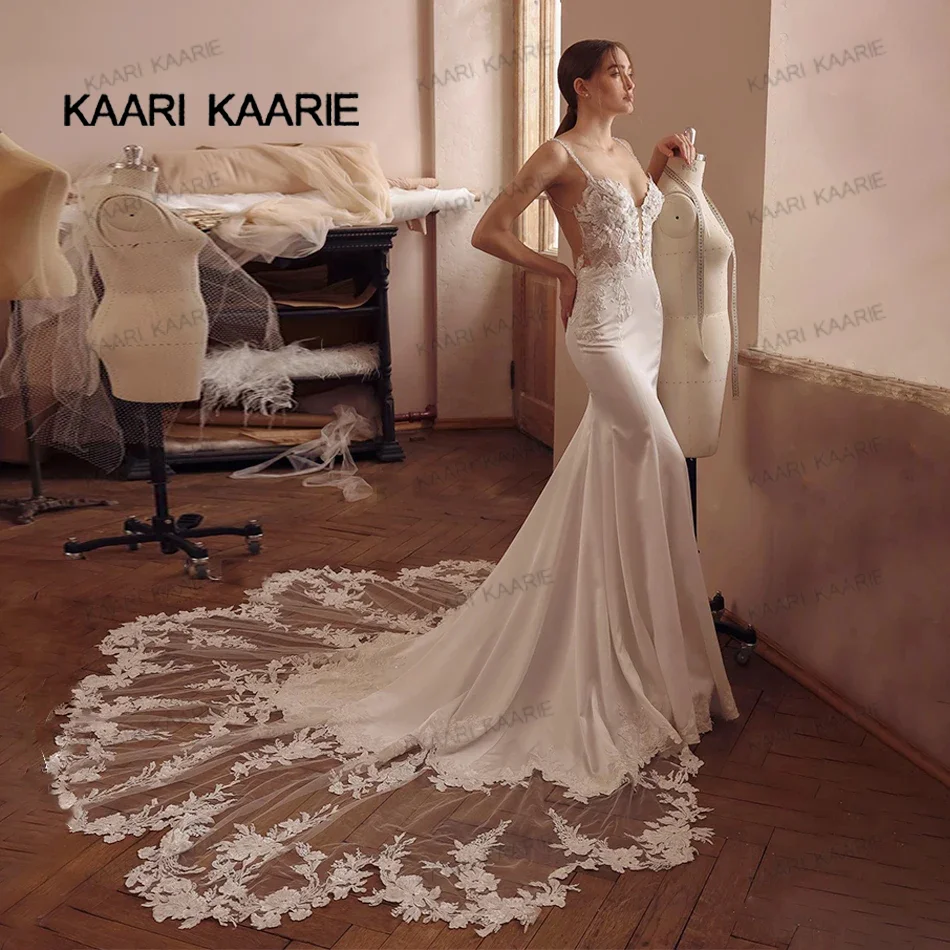 KAARI KAARIE Elegant Mermaid Wedding Dress for bride luxury high quality 2024 White Long  Bridal Gown vestido de novia