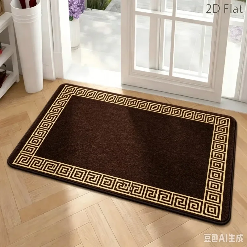 Greek Key Pattern Door Mat Anti Slip Black White Border Welcome Doormat Floor Rug Kitchen Carpet Living Room Entrance Mats