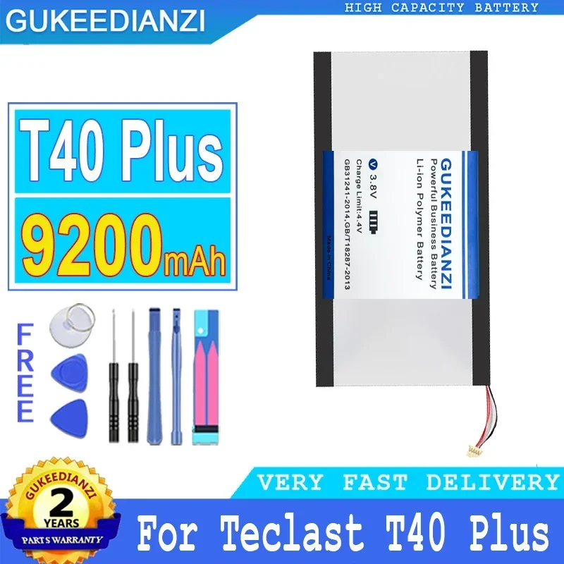 9200mAh GUKEEDIANZI Battery For Teclast T40 (Plus Pro) 5 Wire Plug Big Power Bateria