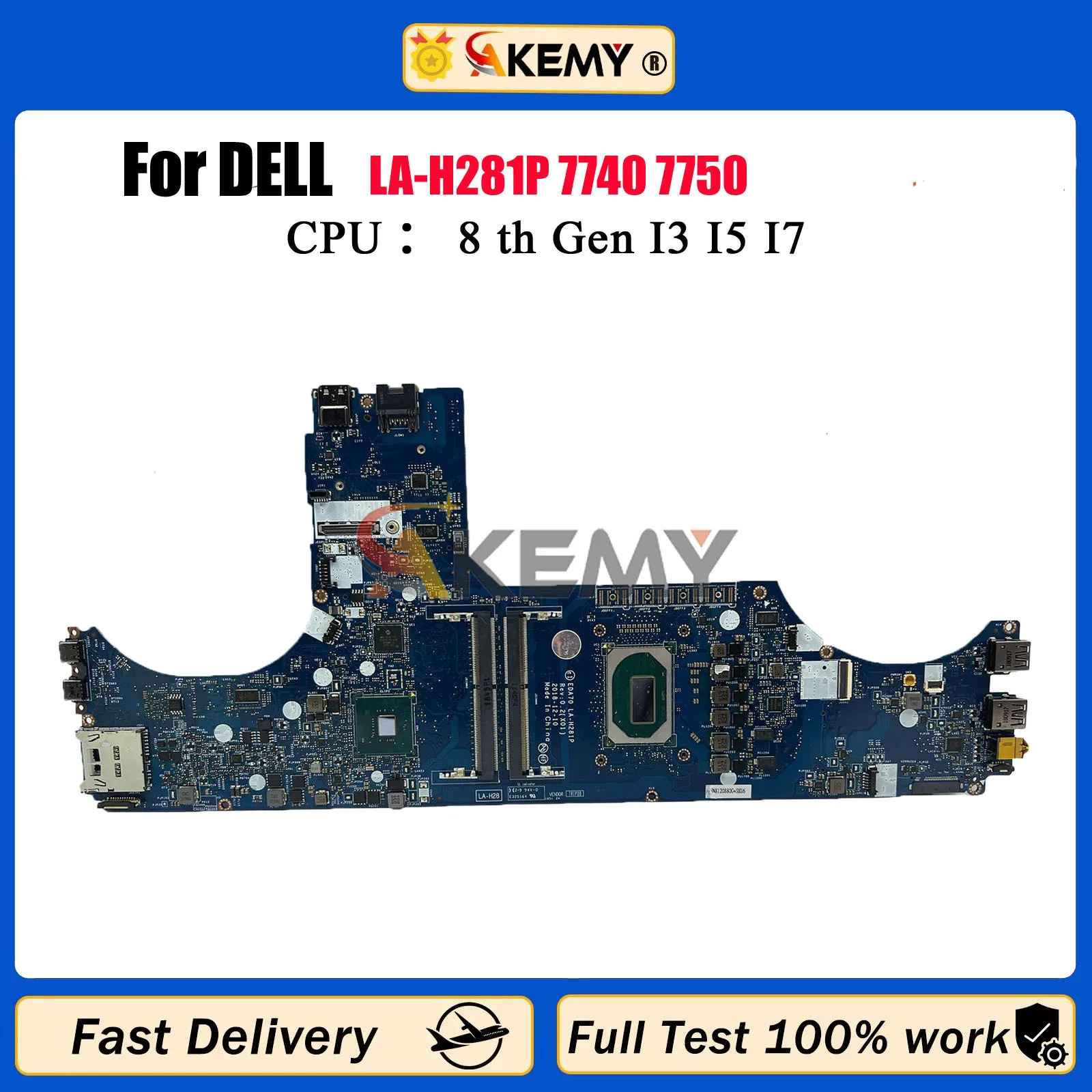 

LA-H281P Mainboard For Dell Precision 7740 7750 Laptop Motherboard E-2276M CPU CN-0MPVGK 100% Tested OK Good High-quality