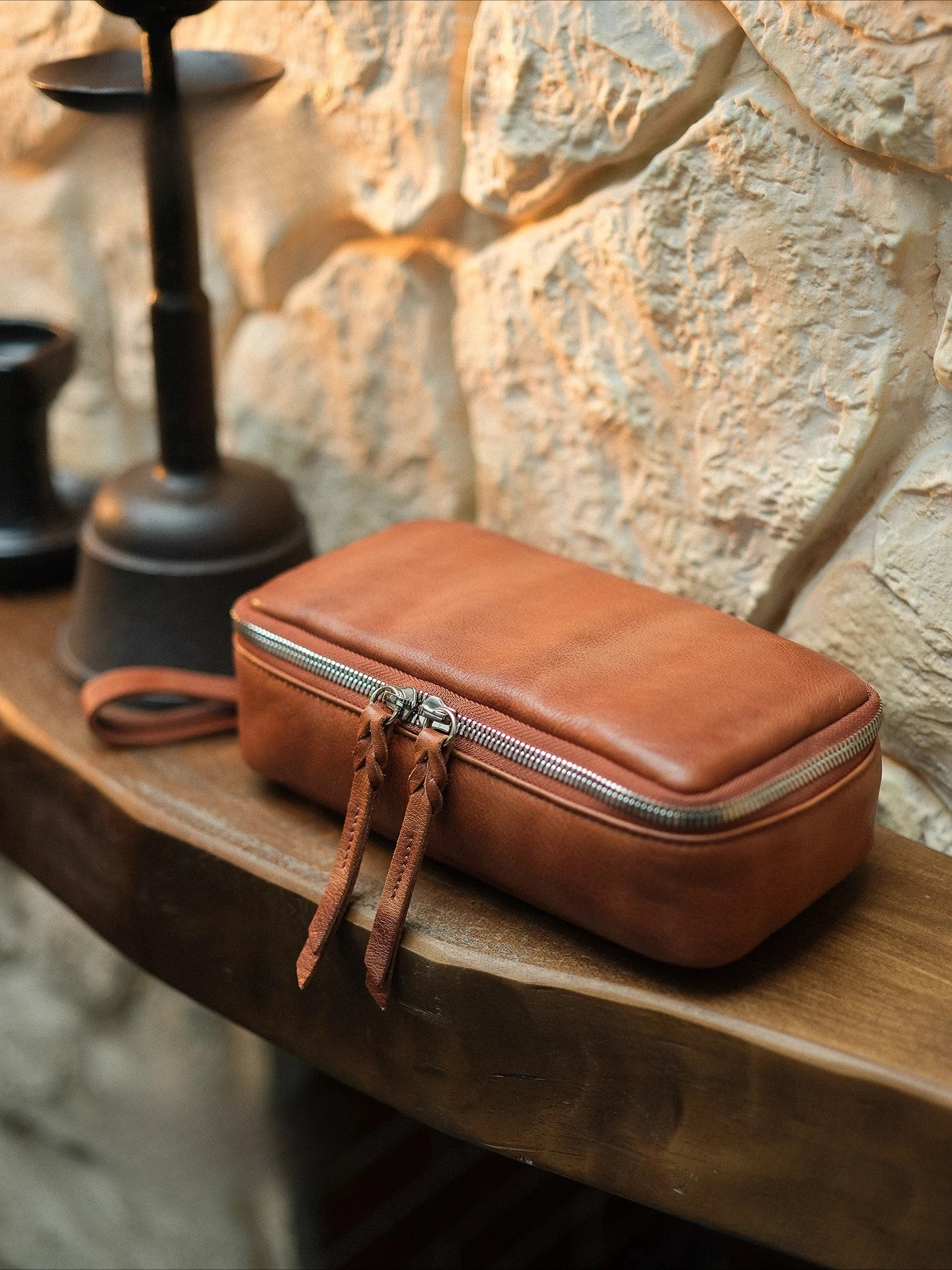 

Wenwan storage bag, first layer cowhide large-capacity multi-function portable jewelry storage bag
