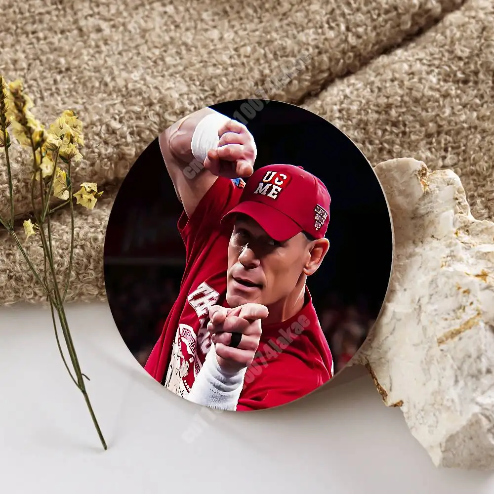 J-John C-Cena Legend You Can't See Me Wooden Cup Mat Espresso Whiskey Soda Water Coaster for Dessert Store
