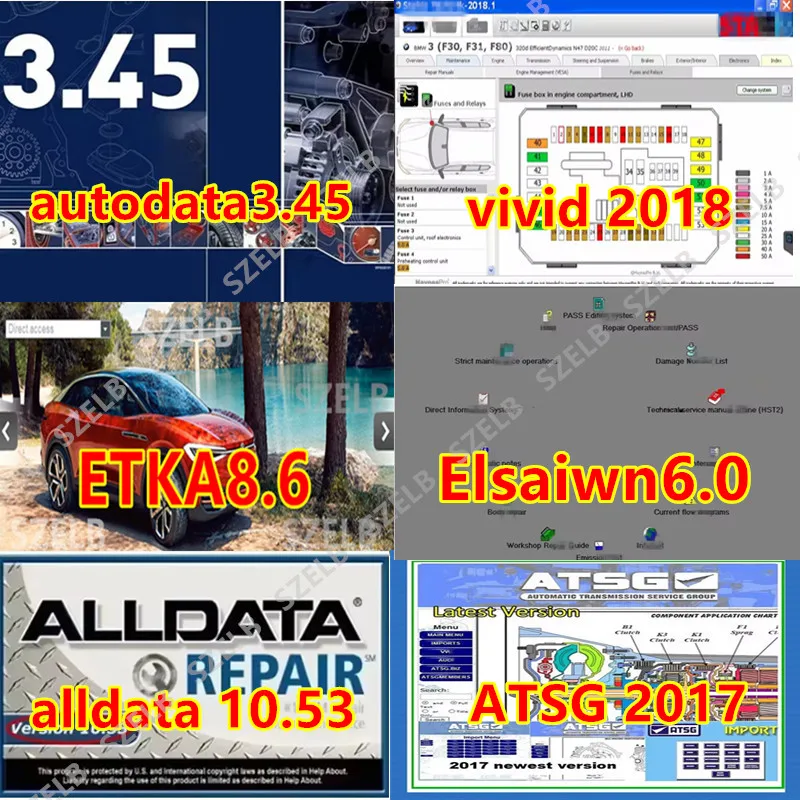 

autodata3.45+All repair data10.53+ETKA8.6+Elsawin6.0+vivid2018 + ATSG2017Installation video+free installation with keygen