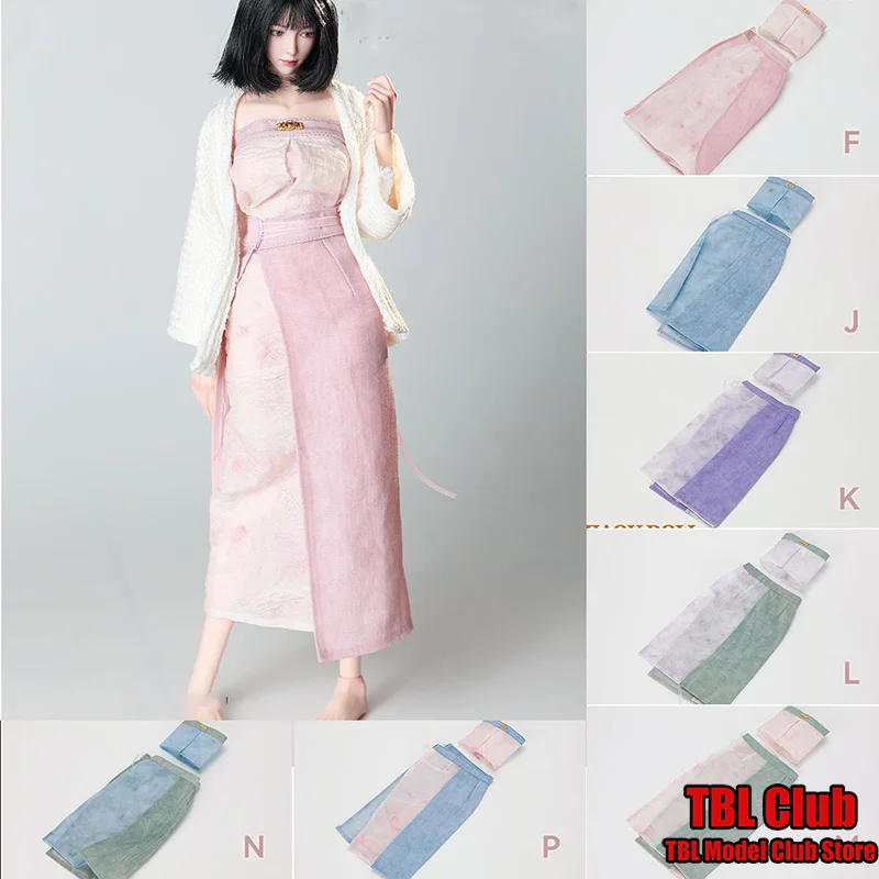 

JO25X-12 1/6 Scale New Chinese Retro Style Two-Piece Skirt‌ Sweater Cardigan Female Clothes For 12inch Action Figure Soldier