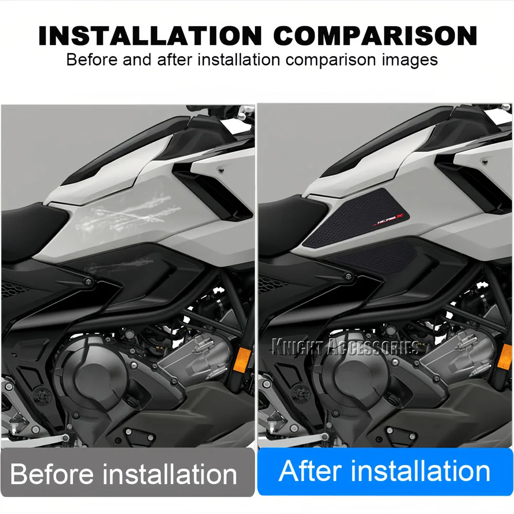 New Motorcycle Non-slip Side Fuel Tank Stickers Waterproof Pad Rubber Sticker For Honda NC750X nc750x 2026 2025