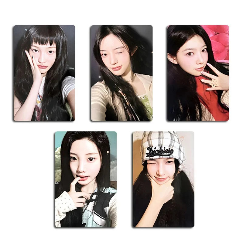 5Pcs/Set Kpop Idol Girl ILLIT HD Printd Photocards New Album Super Real Me Lomo Crad YUNAH MINJU MOKA WONHEE IROHA Fans Gifts