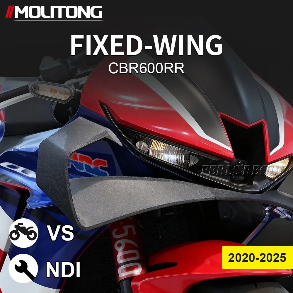 

For CBR600RR 2020 2021 2022 2023 2024 2025 Motorcycle Accessories Fixed wing fairing Small wing spoiler Aerodynamic wing
