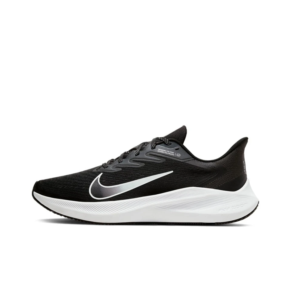 Nike Zoom Winflo 7 Men's and Women's Running Shoes Shock-absorbing, Non-slip, Wear-resistant Breathable Air Zoom Black and White