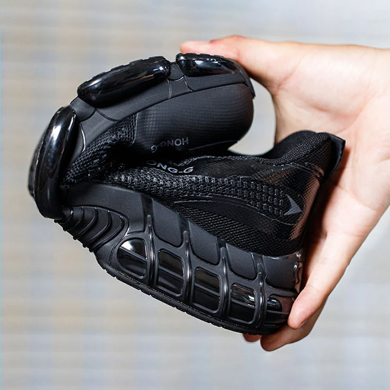 Rotating Button Safety Shoes Steel Toe Work Shoes for Men Anti-Smash Anti-Puncture Work Sneaker Breathable Safety Shoes Man