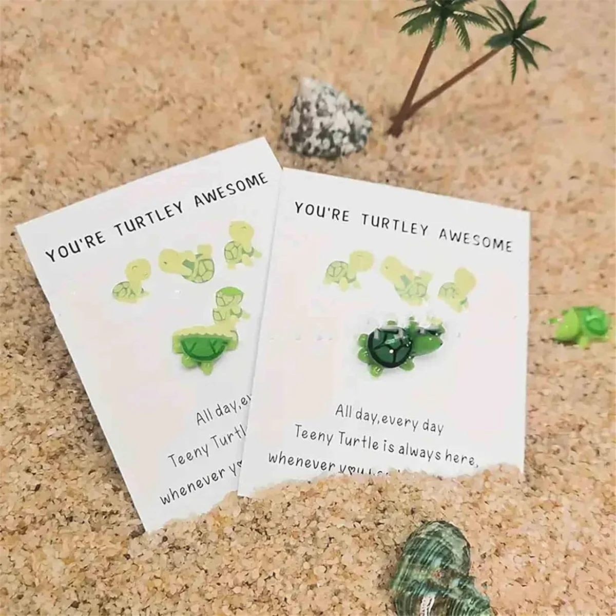 Handmade Emotional Support,You'Re Turtley Awesome, Turtle Motivational Gift, Cute Mini Green Turtle Decoration HY