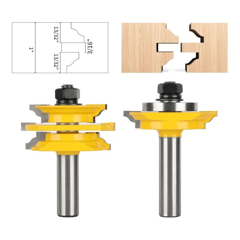 NXWIND 8MM 12MM 12.7MM Shank Recoverable Bead Glass Door Bit Set Router Bit Woodworking Milling Cutter For Wood Bit Face Mill