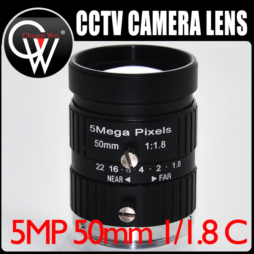 5MP 50mm 1:1.8 Fixed Focus CS / C Mount for CCTV Camera Lens / for cctv Industrial Microscope Camera