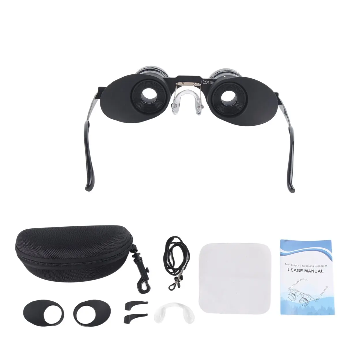 A86G NEW Fishing Binoculars Glasses Portable Hands Free Binoculars Telescope 10X Zoom Glasses for Outdoor Fishing Bird Watching