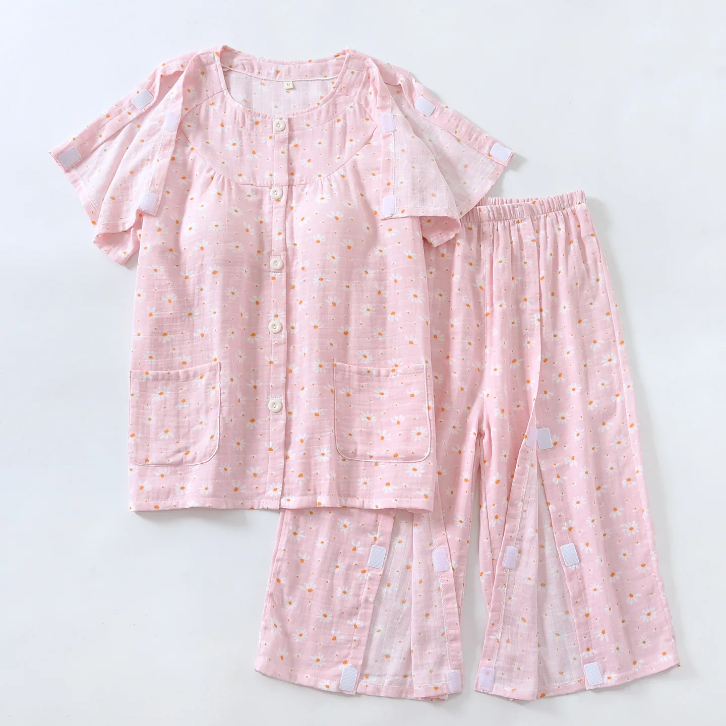 

Women Summer Full Open Cup Nursing Clothes Easy To Wear and Take Off Acupuncture and Moxibustion Physiotherapy Fracture Clothes