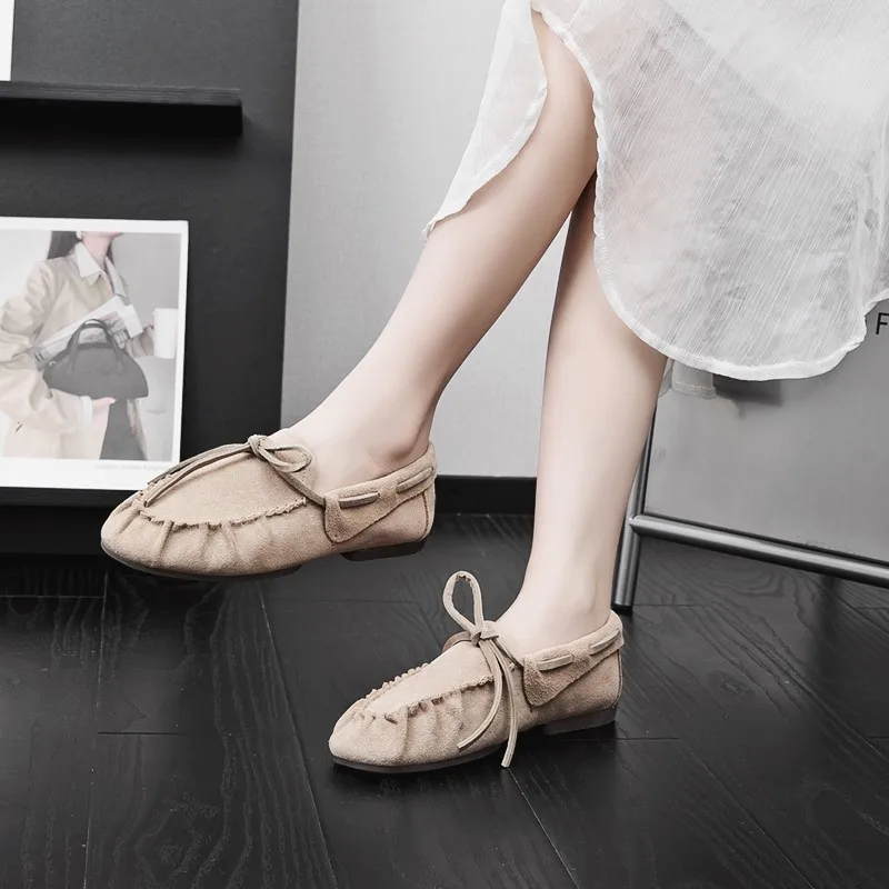 AIYUQI Damen-Loafer im britischen Stil 2026 – Neue Beanie-Schuhe aus echtem Leder für Damen, flache, rutschfeste Vintage-Slipper für Frauen – Detail 12