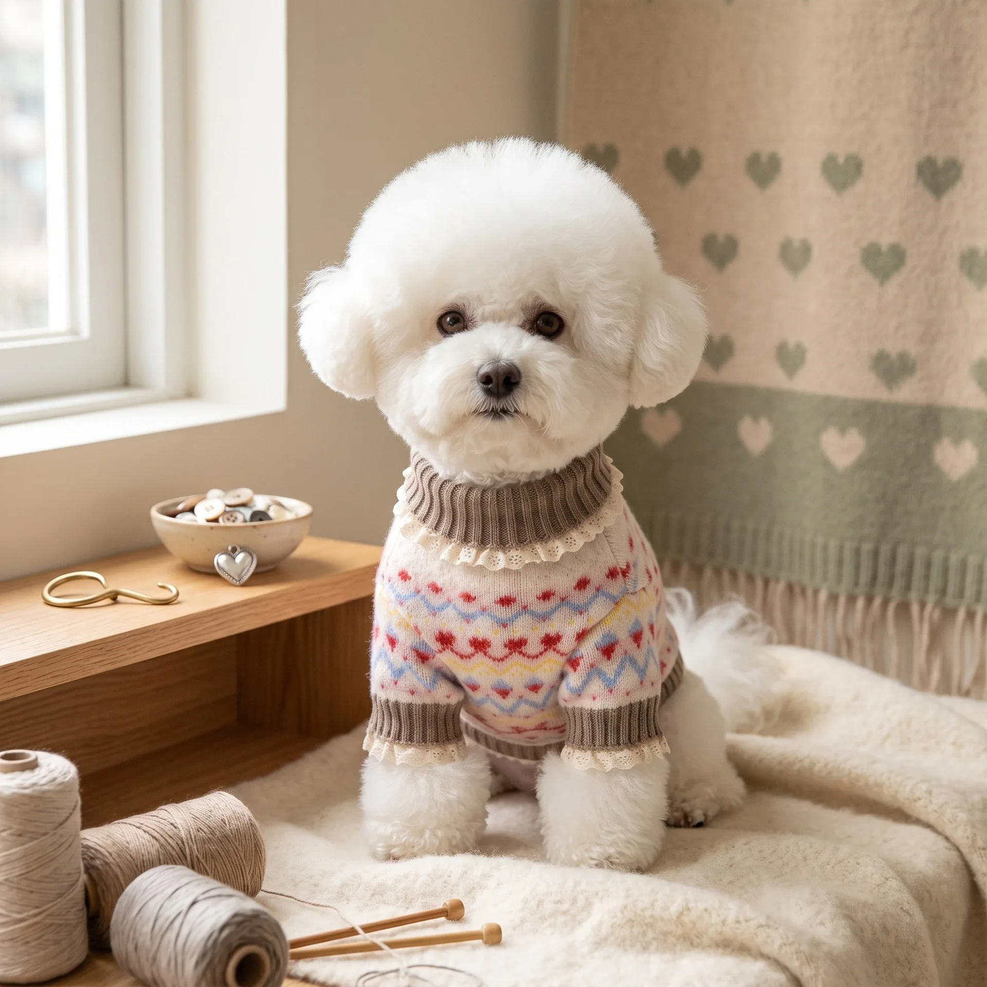European Style Knitted Dog Christmas Sweater - Cartoon Two-Leg Pullover for Bichon Frisé & Yorkshire Warm Winter Pet Clothes