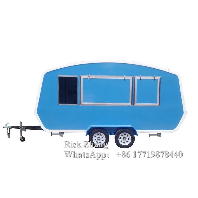 2023 Nuovo arrivato 4 m di lunghezza rimorchio per alimenti mobile chiosco per alimenti/snack rimorchio per carrello per alimenti personalizzato con attrezzatura da cucina