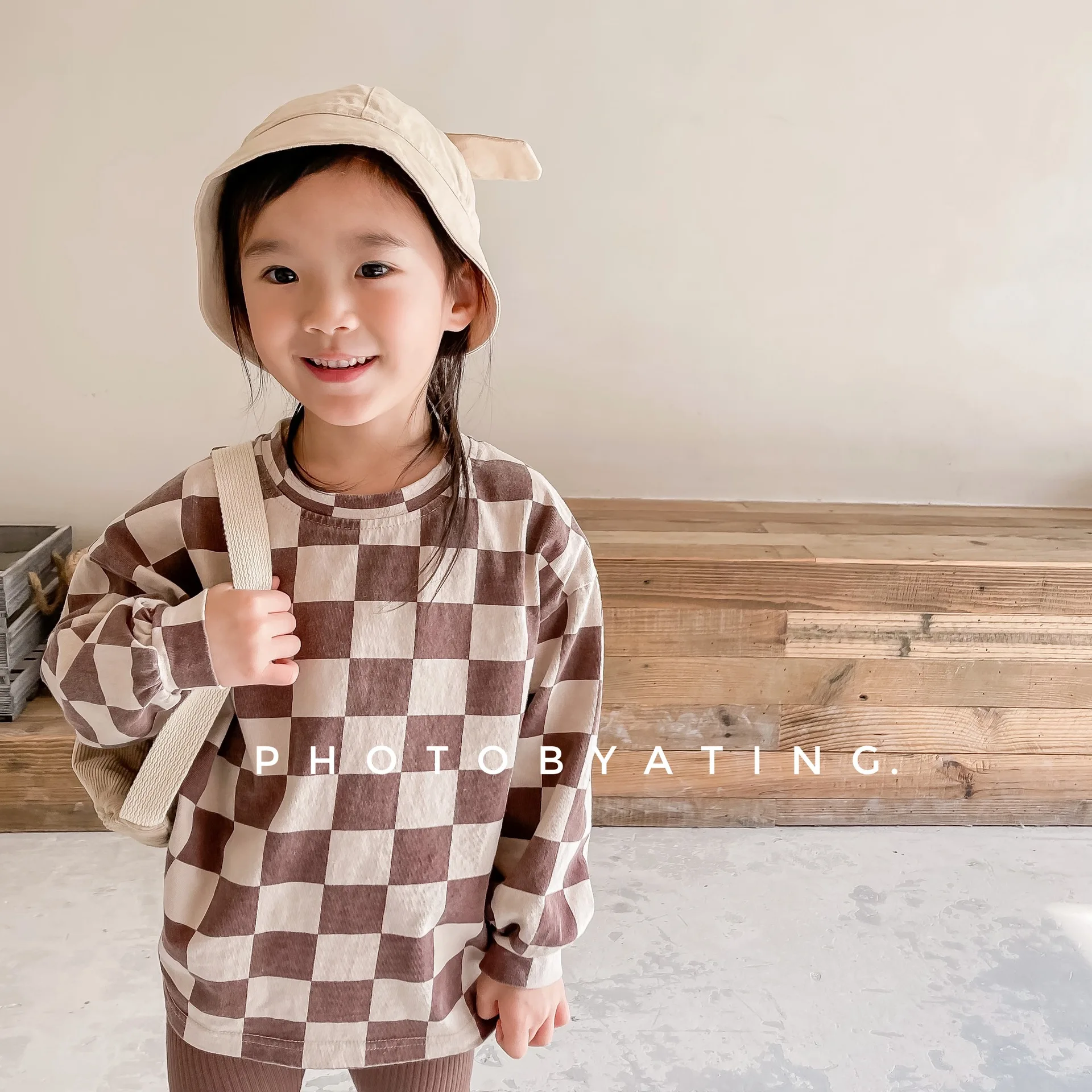 2024 autumn children's clothing new children's Korean linen cotton T-shirt sweater, boys and girls long-sleeved bottoming shirt
