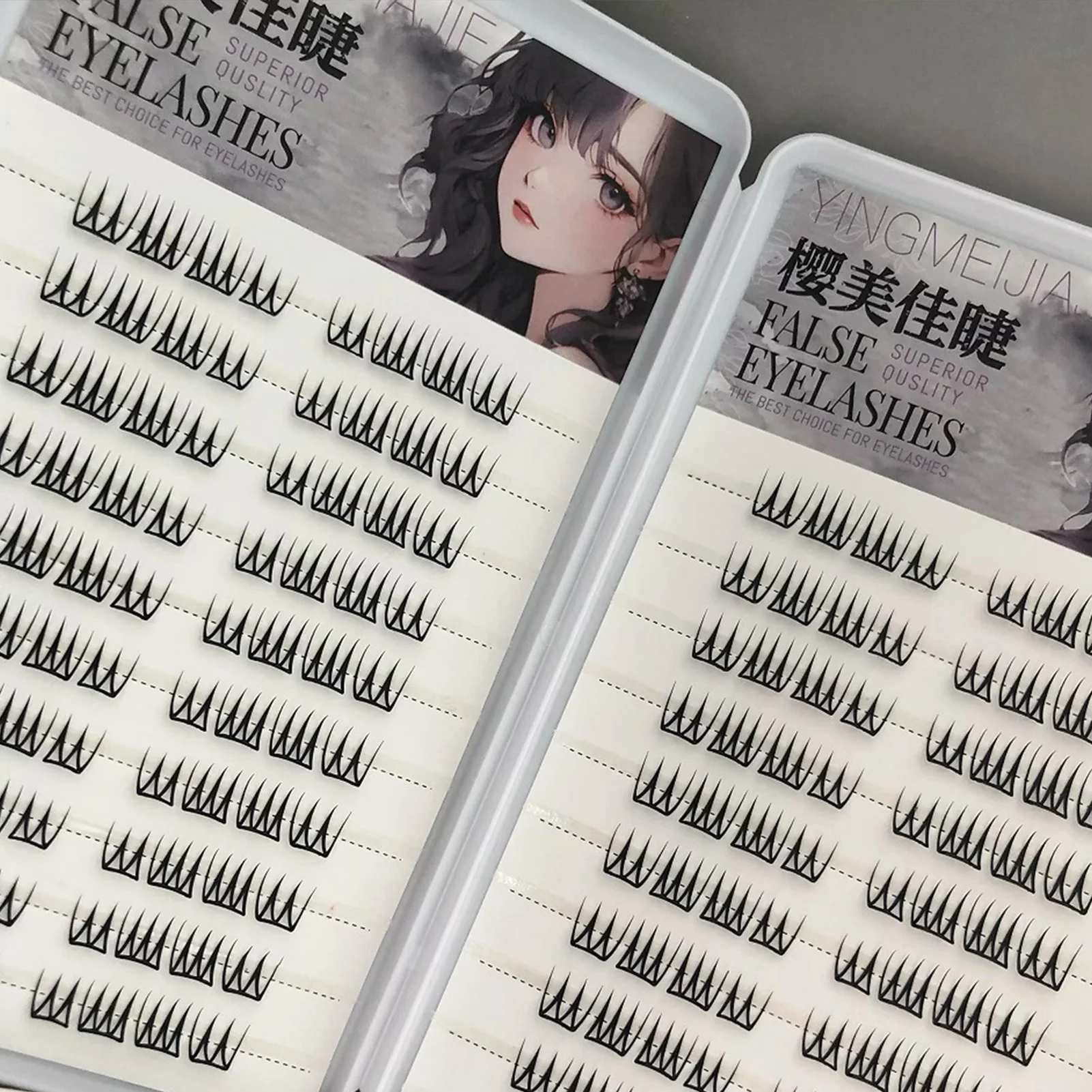 한국 스타일 싱글 클러스터 속눈썹 연장 7-13mm C컬 자연스러운 풍성한 베어 메이크업 효과 데일리용