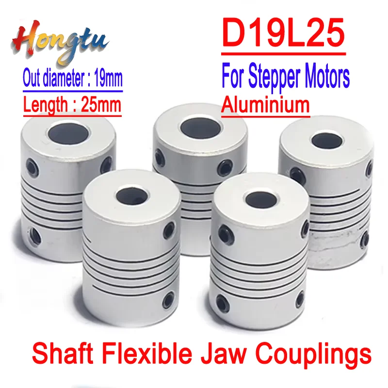 3mm-10mm Shaft Flexible Jaw Couplings - D19L25 Aluminium CNC-Made, for Stepper Motors, Engraving Machines, Encoders