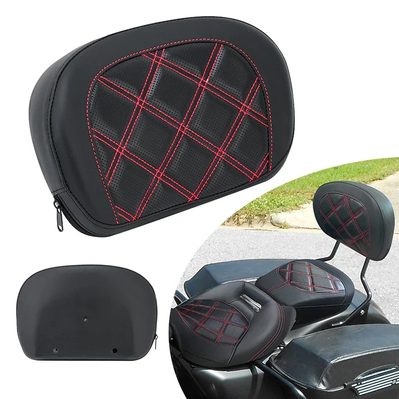 

Motorcycle Black Sissy Bar Backrest Cushion Pad For Harley Touring Street Glide FLHX Road King FLHR Road Glide 1996-later