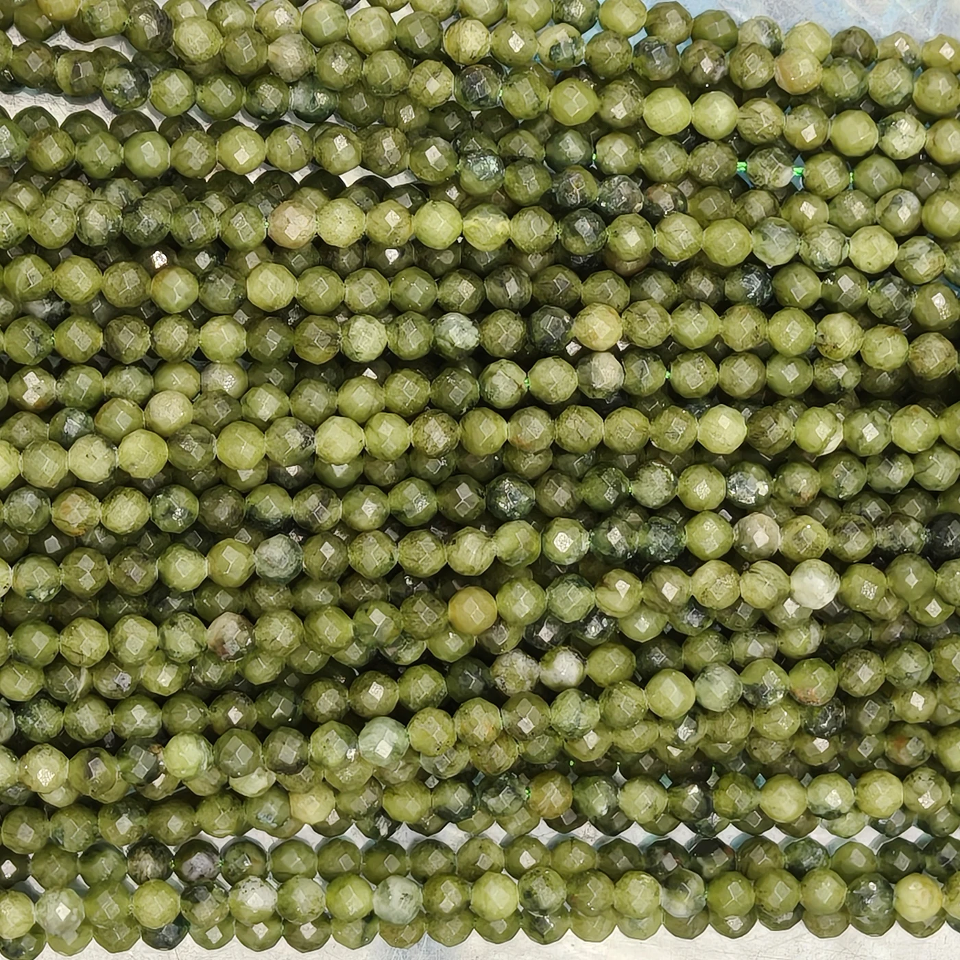 2 3 4mm Faceted Green Southern Jade Beads Natural Stone Spacer Beads for Jewelry Making Handmade Craft Diy Bracelets Accessory