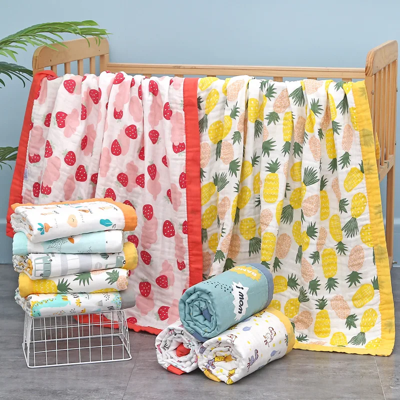 الأطفال الكرتون الحيوان منشفة استحمام الطفل ستة طبقة الشاش البشكير المرجان الصوف الكرتون الطفل بطانية