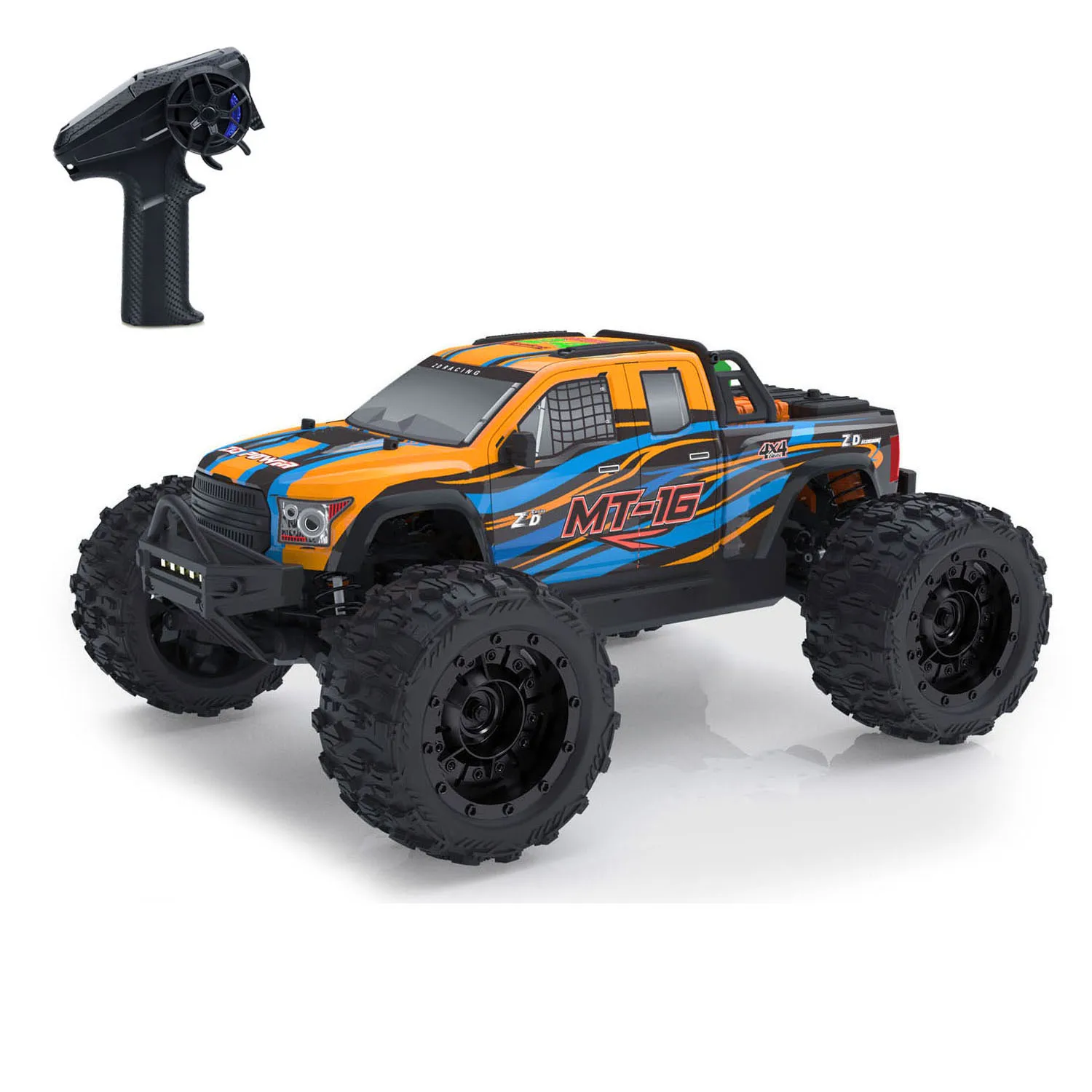 

1/16 ZD Racing MT16 RC Monster Truck 4x4 Пульт дистанционного управления Внедорожник 2845 Бесщеточный двигатель 35A ESC Батарея RTR Модель автомобиля