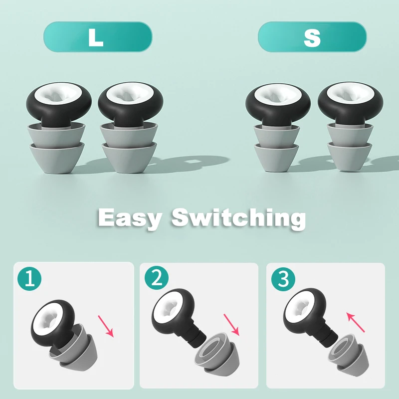 Tapones para los oídos de silicona para dormir, tapones antiruido para cancelación de ruido, tapones auditivos, protección de seguridad, tapones para los oídos impermeables