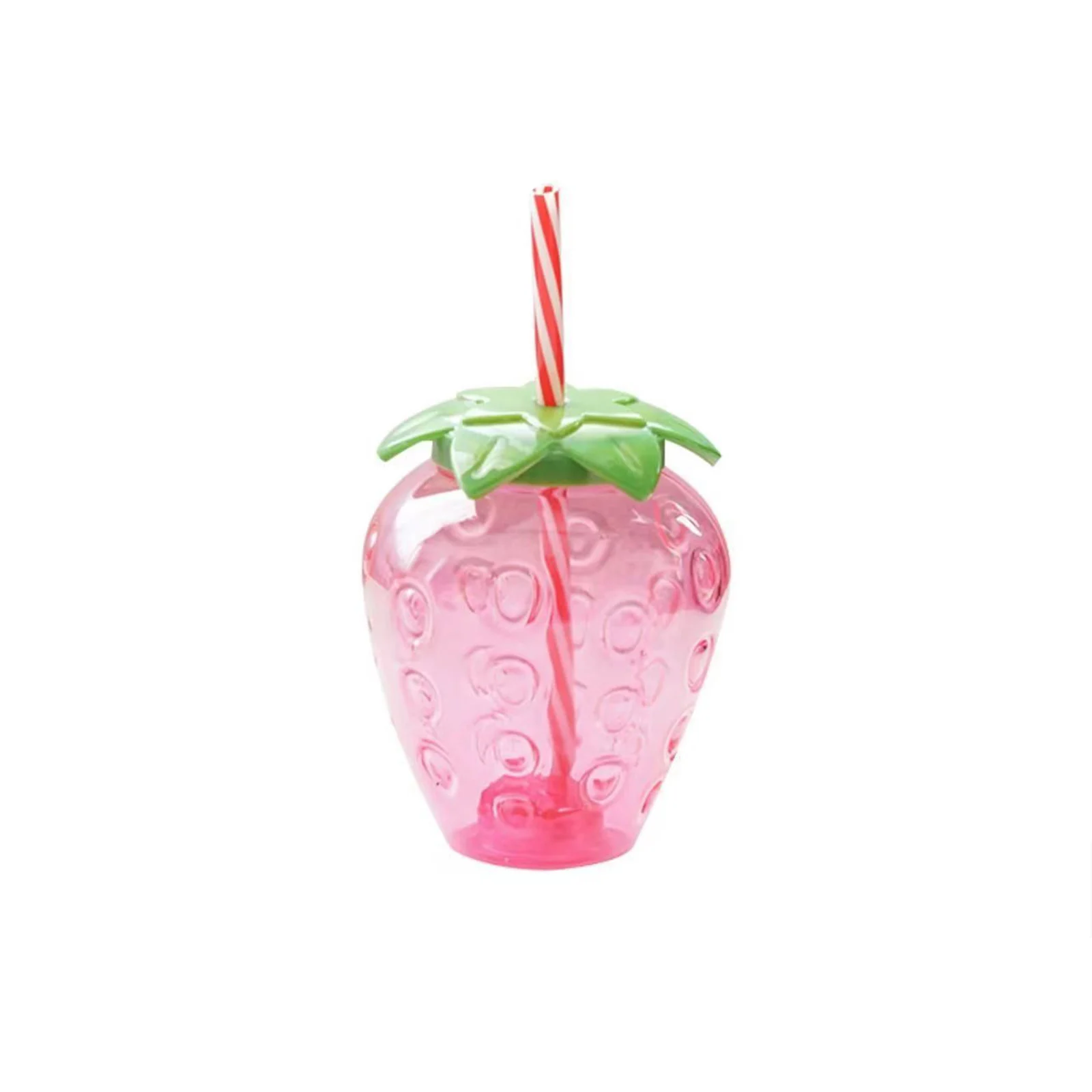 Plastic Strawberry Straw Casual Milk Tea Cup Office School Portable Water Bottle Creative Holiday Gift (Cannot Put Hot Water)