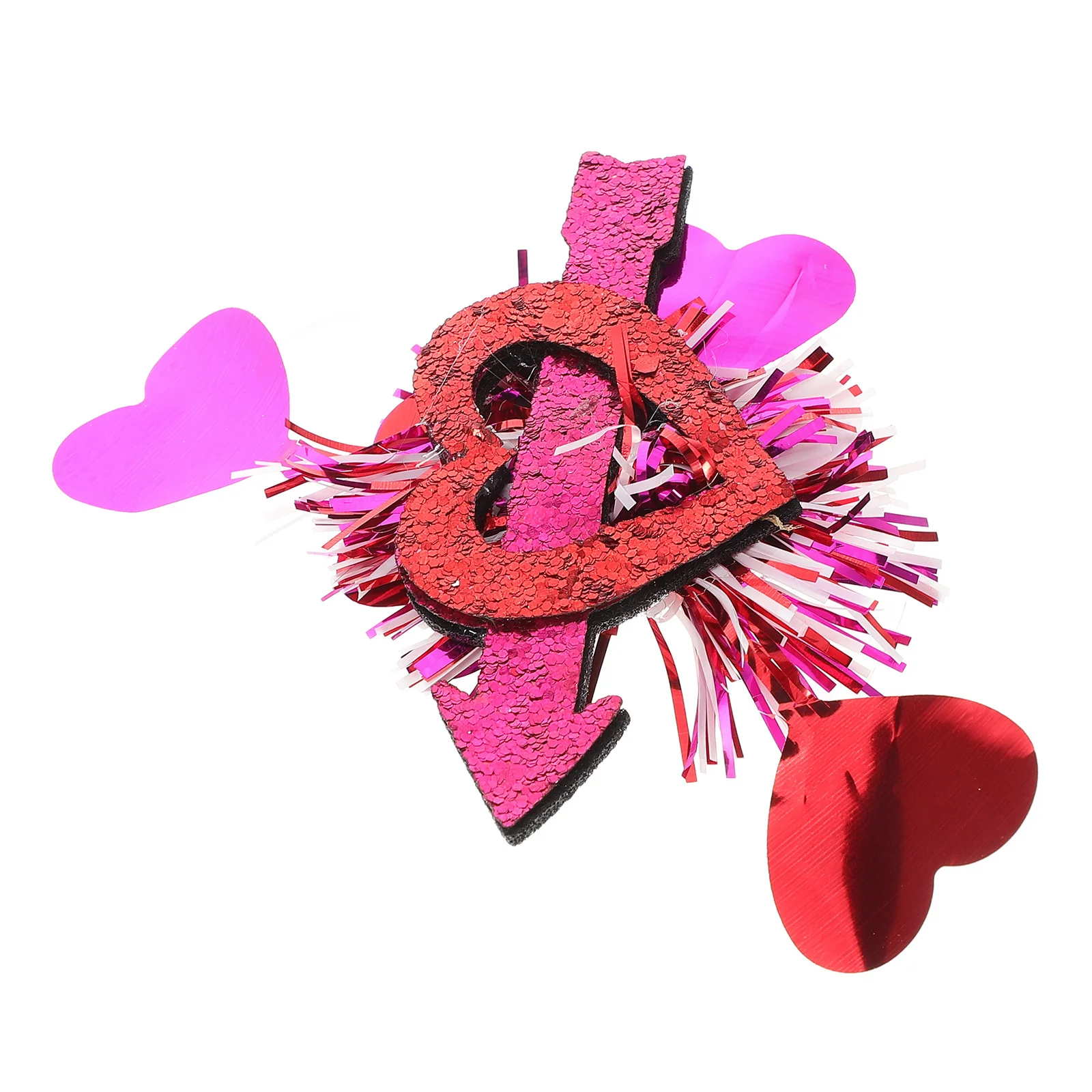 

2025 Valentine's Day Hair Accessories Sparkly Heart Barrettes Glitter Ribbon Clips for Girls Toddlers Wedding Party Photo Props