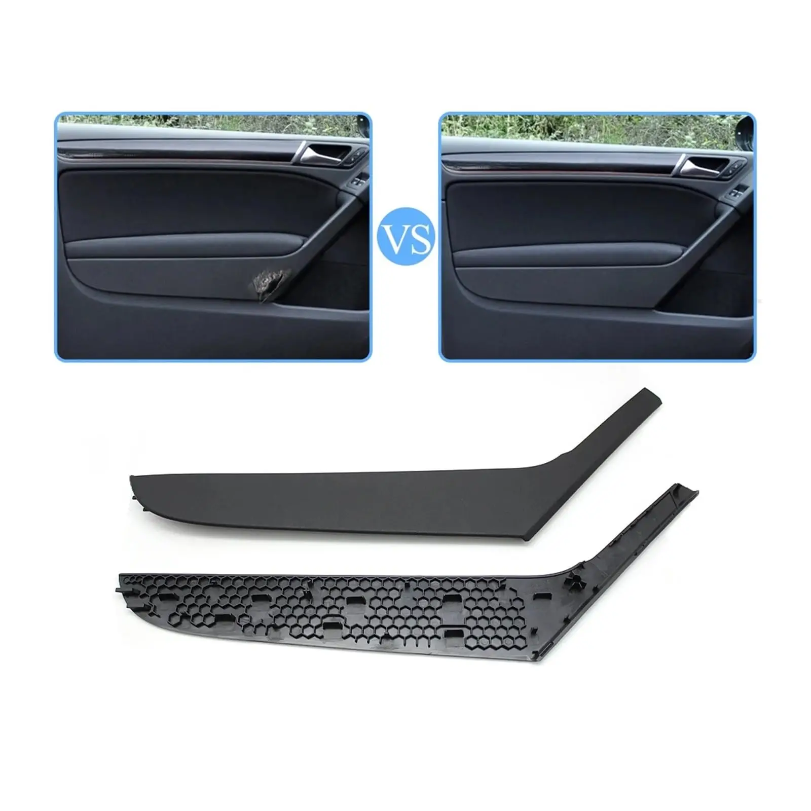 

2-Doors Black Left and Right Interior Door Pull Handle Cover Panel Trim For VW Golf 6 GTI MK6 2009-2013 5K3868039A 5K3686040A