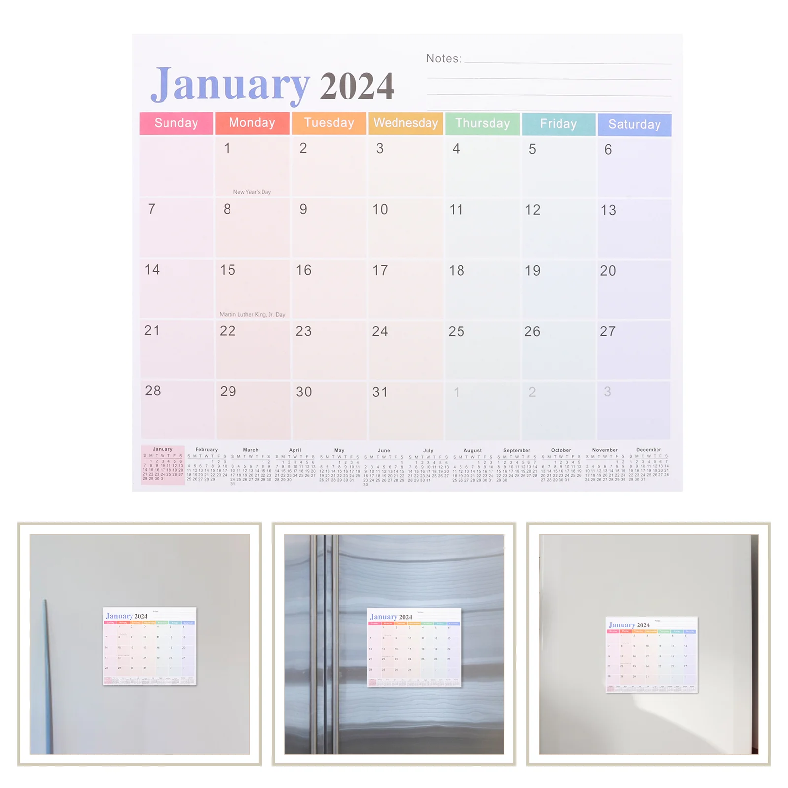 

Home Calendar Magnetic for Wall Attraction Planning Stripe Organizing Fridge Planner