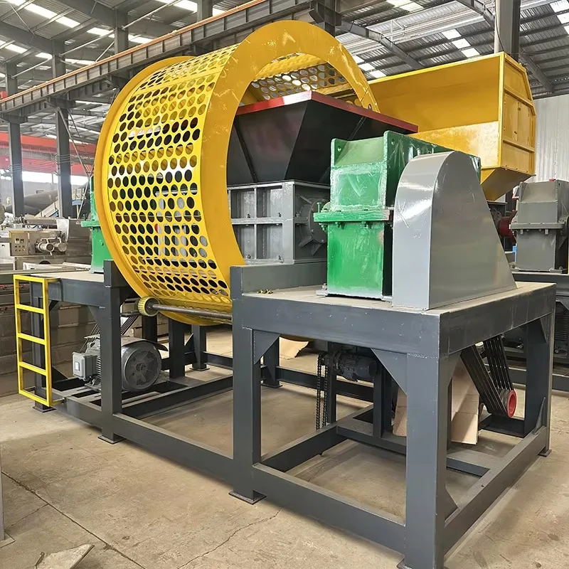 Customized Rubber Shredding Waste Plastic Shredding Tire Shredder Productiong Line With Function Dual-axis Shredding Machine