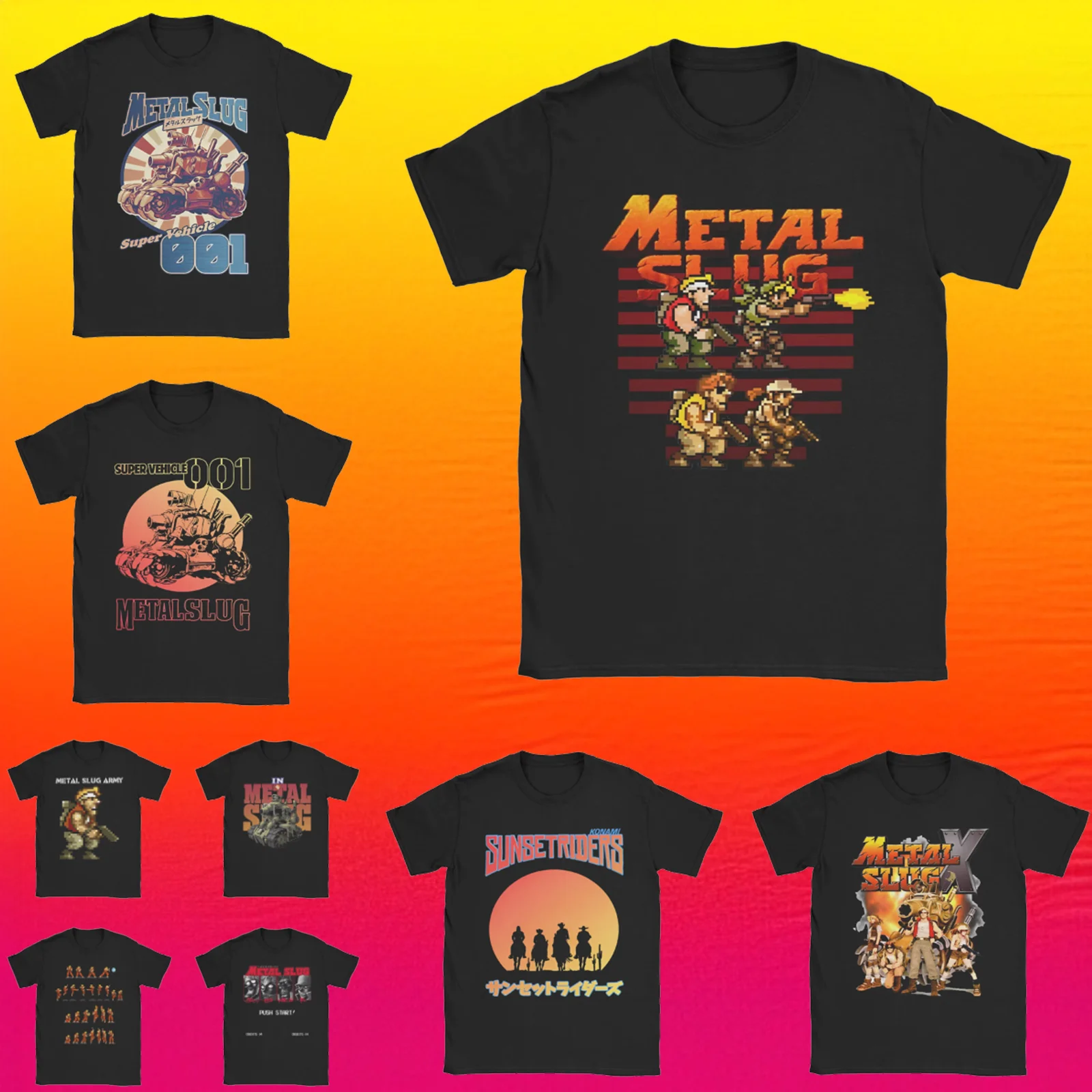 

Футболка Metal Slug Pixel Fan, пляжные футболки в стиле хип-хоп, мужские хлопковые футболки с круглым вырезом, большие размеры, уличная одежда с короткими рукавами, топы
