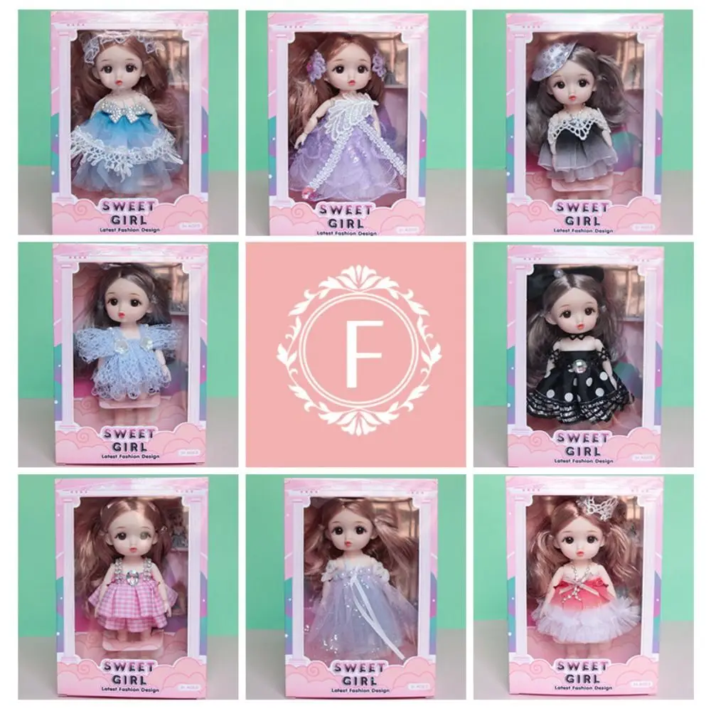 Doll Set 13 Movable Jointed BJD Joints Dolls Dress Up 3D Eye DIY 17CM Children's Girls Toy